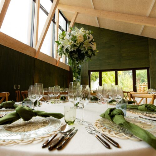 Wedding Reception round tables at Sands End